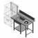 Dishwasher entry table - Destro - With sink and disembarkation hole with rubber - Size cm 130 x 79 x 85 h