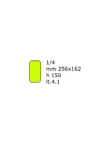 Gastronorm pole in polycarbonate GN 1/4 - Cm 25.6 x 16.2 x 15 h - Capacity  liters 9.0