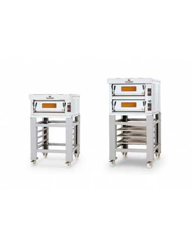 Horno de pizza eléctrico para 6+6 pizzas - cm 94 x 138 x 70h