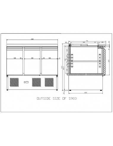 Refrigerated Salads - N. 3 doors - cm 136.5 x...