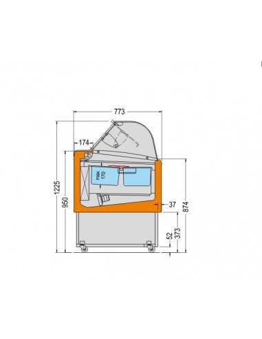 Ice cream display case - N. 6 or 8 trays - cm...