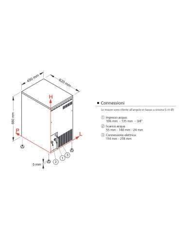 Fabbricatore di ghiaccio - Produzione kg 55/24...