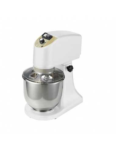 Planetaria - Da banco - Capacità  vasca 7 Lt - Impasto max 1,5 Kg - Variatore di velocità  - cm 24x41x43,7 h