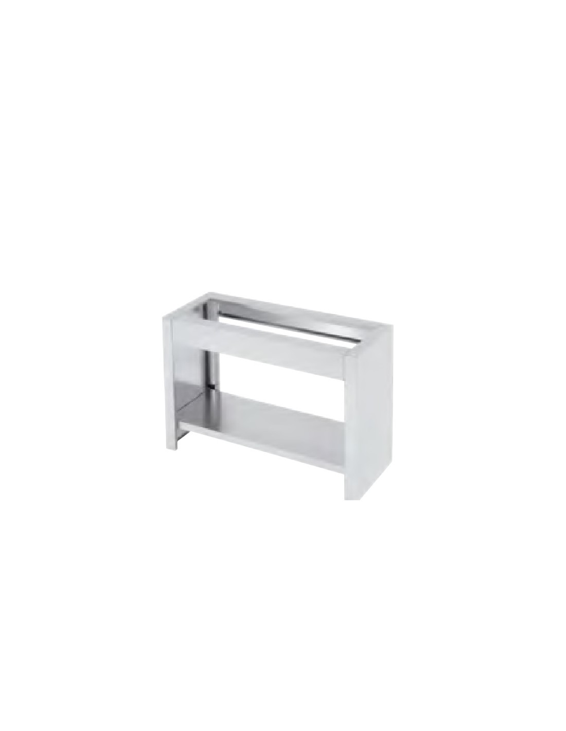 Open stainless steel support with bottom-top Dimensions cm 60 x 45 x 67.4 h