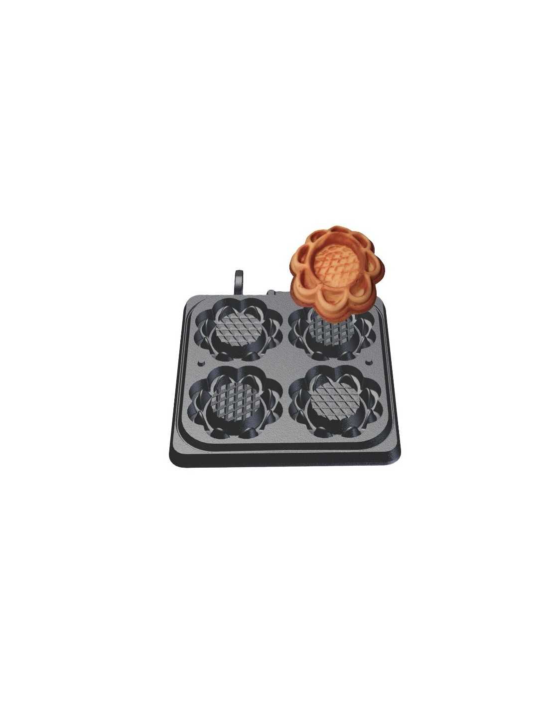 Interchangeable waffel plate. FORMA: 4 waffels Ø 12.3 X 2.8 cm - Cast iron