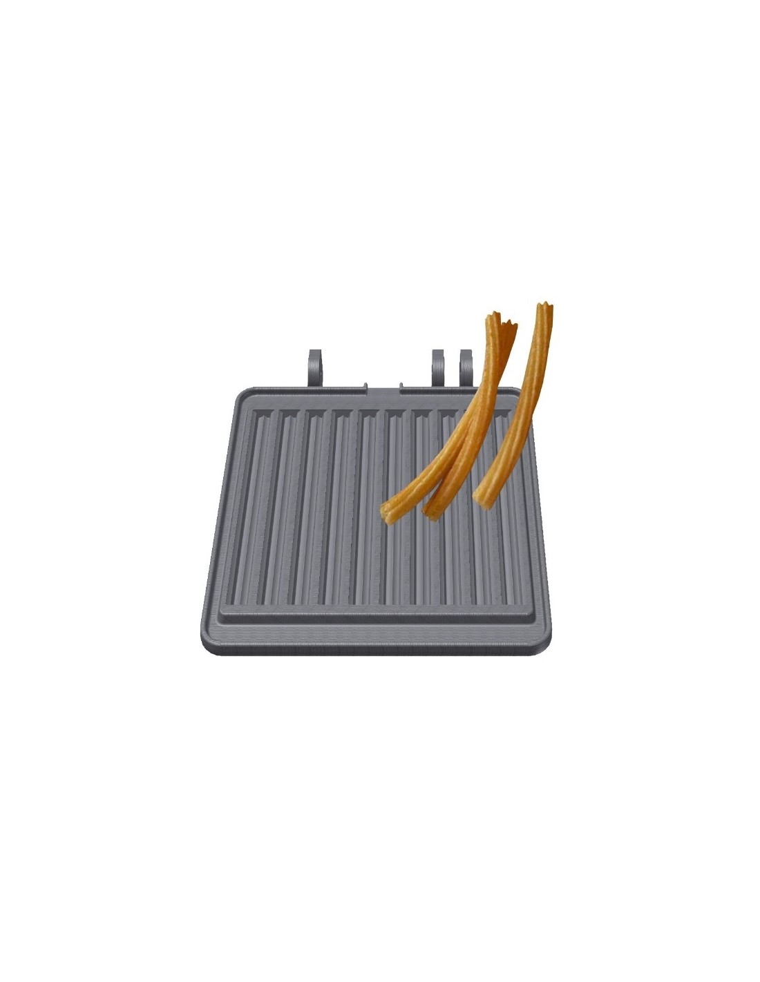Interchangeable waffel plate - FORMA: 10 churros 2 x 21 x 1.6 cm - Cast iron