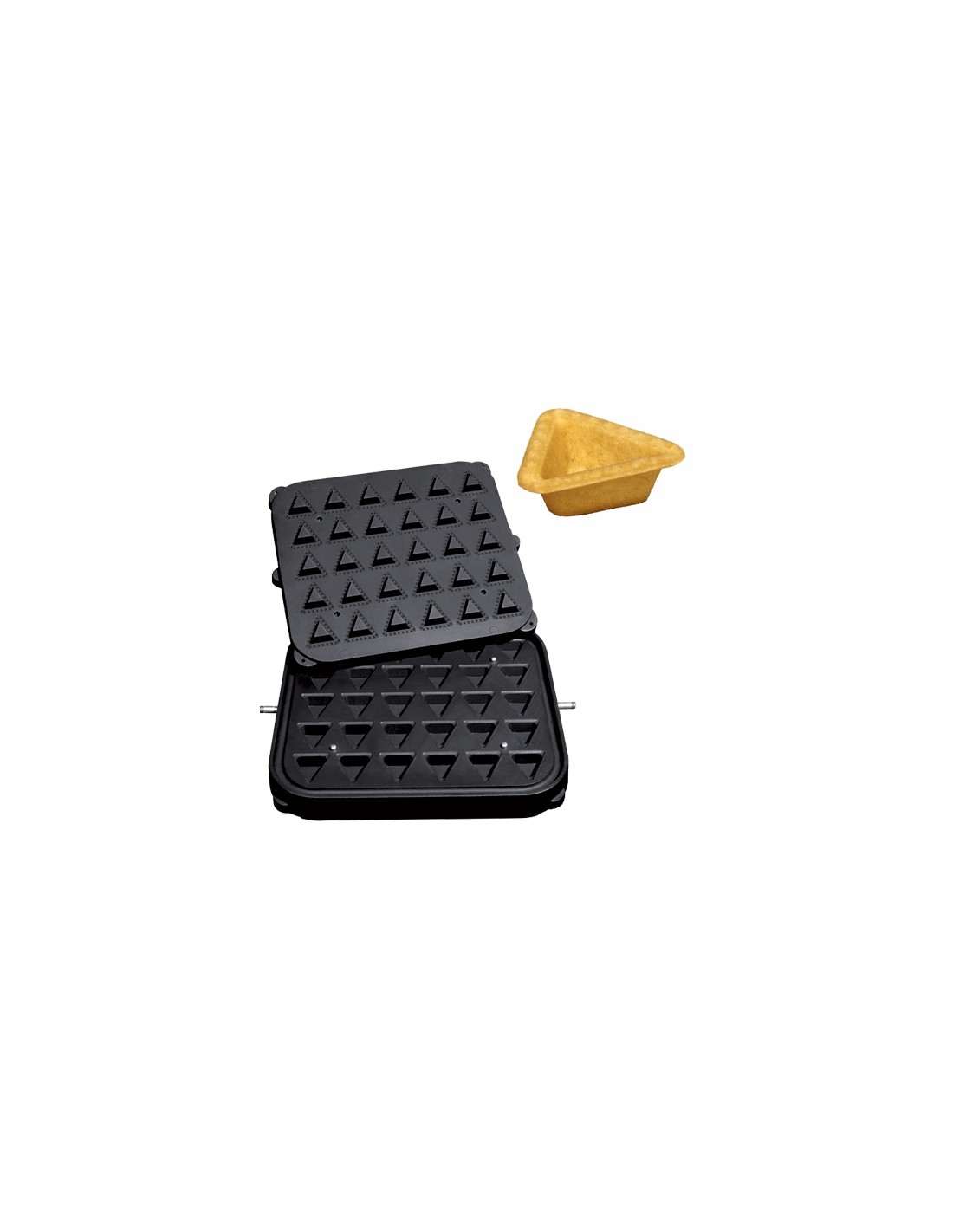 Triangle slotted plate - mm sup 51 x 51 x49 inf 32 x 32 x 29 - h 18 - side 4 - bottom 4 - Impronte 30