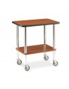 Carrello di servizio in legno - Struttura in tubo tondo - Colore Rovere - Piani in nobilitato - cm 71x46x78h