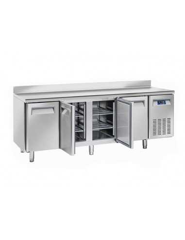 Tavolo refrigerato - Alzatina - N. 4 porte - cm 225 x 70 x 85 h