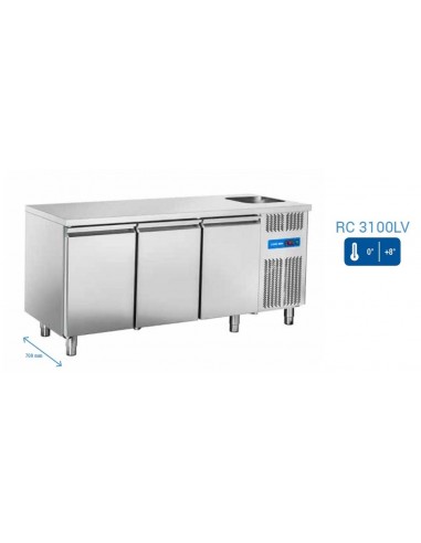 Refrigerated table - Lavello - N. 3 doors - cm 178 x 70 x 85h