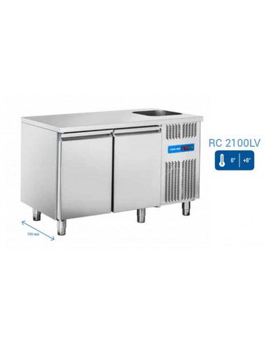 Refrigerated table - Lavello - N. 2 doors - cm 135 x 70 x 85h