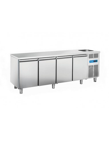 Mesa refrigerada - Lavello - N. 4 puertas - cm 224 x 70 x 85h