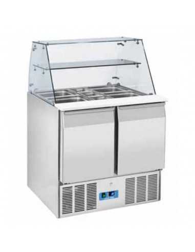 Saladette refrigerata - N. 2 Porte - cm 90 x 70 x 129.5 h