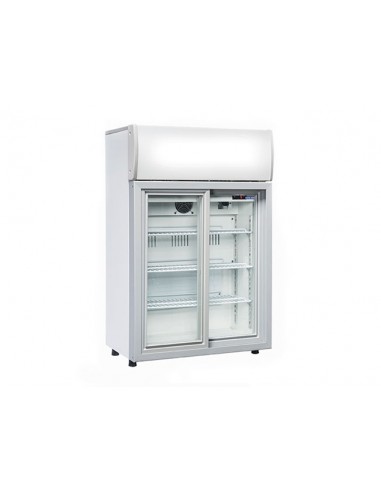 Drink cooler - Bianco - Roll-Bond con ventilatore - Capacità lt 85 - Temp. +1/+10 °C - cm 63 x 39 x 98 h