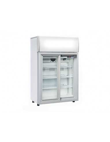 Drink cooler - White - Roll-Bond with fan - Capacity lt 85 - Temp. +1/+10 °C - cm 63 x 39 x 98 h