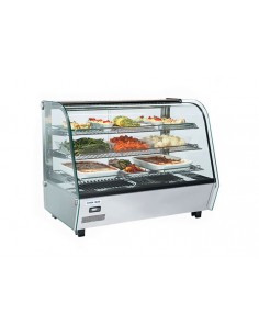 Espositore vetrina calda con 3 ripiani e vetro curvo - Cm 87 x 58.2 x 68.5 h