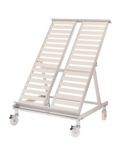 Pantalla Inclined - N. 10 casetes - Ruedas - cm 107 x 130 x 159h