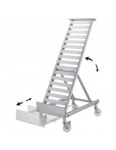 Pantalla Inclined - frontal extraíble - N. 5+1 casetes - cm 53 x 130 x 127/159h