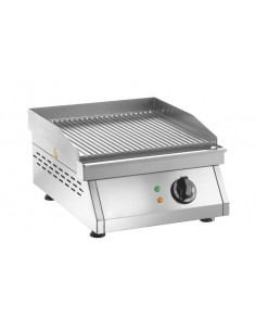 Electric fry top with ribbed top cm 39.5 x 40 x 8h