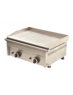 Fry top a gas con piano rigato cm 58.5x 40 x 8h - Da banco