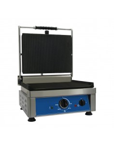 Piastra elettrica in ghisa piano liscio e coperchio rigato cm 36 x 27