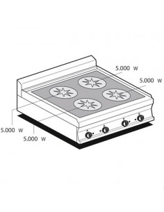 Induction kitchen - N. 4 plates - cm 80 x 70,5 x 28 h