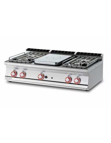 Cucina a gas - Tuttapiastra + n. 4 fuochi - cm 120x70,5x28 h