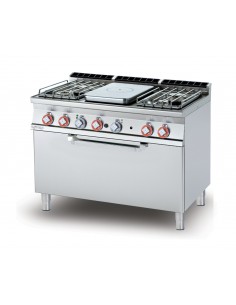 Professional gas range - Plate - N. 4 burners - Static gas oven - cm 120 x 70.5 x 90 h