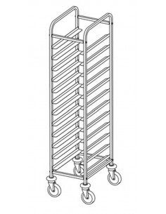 Porta vassoi - Guide a ''L'' - N. 12 x GN 1/1 - cm 45 x...