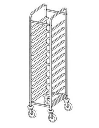 Porta vassoi - Guide a ''L'' - N. 12 x GN 1/1 - cm 45 x 60 x 172 h