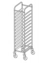 Carrello portavassoi - Struttura in tubo quadro di acciaio inox - Guide a ''L'' - Capacità  12 x GN 1/1 - Dimensioni cm 45 x 60 x 172 h