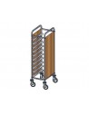 Carrello portavassoi - Pannelli laterali in nobilitato Rovere - Guide a ''L'' - Capacità  10 x GN 1/1 - cm 45 x 60 x150 h