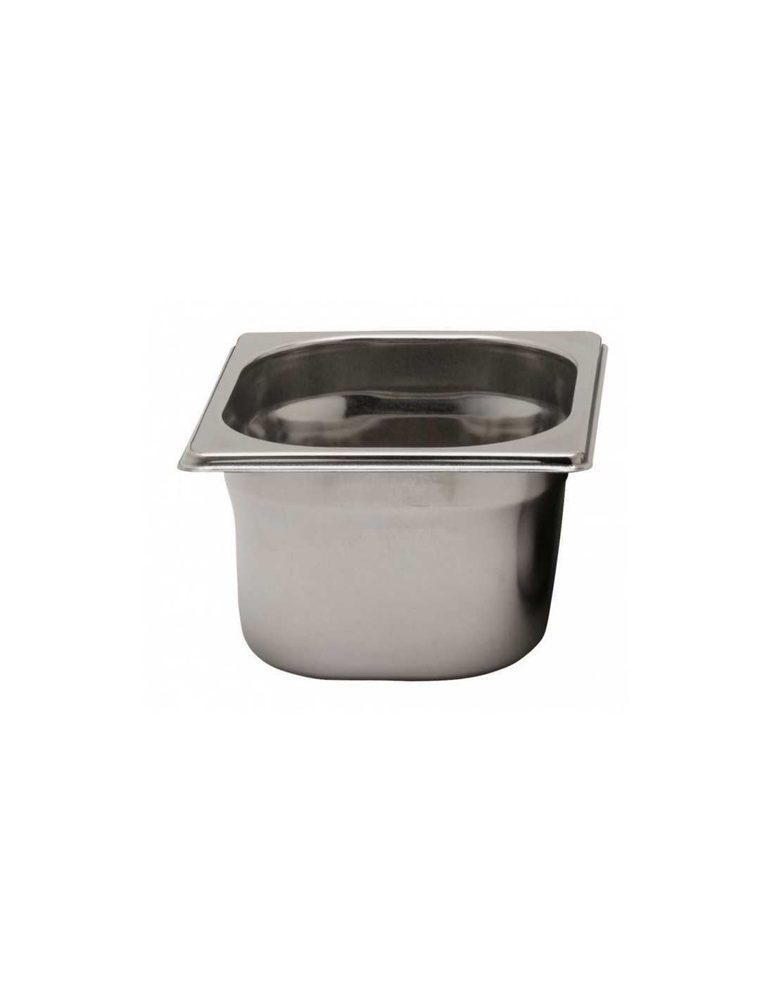 Bacinella in acciaio inox  GN 1/6 - Dimensioni 17,6x16,2x15 h