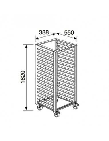 Trolley GN 1/1 cm 32.5 x 53 - Capacity no
