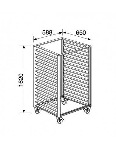 Trolley GN 2/1 cm 65 x 53 - Capacidad no