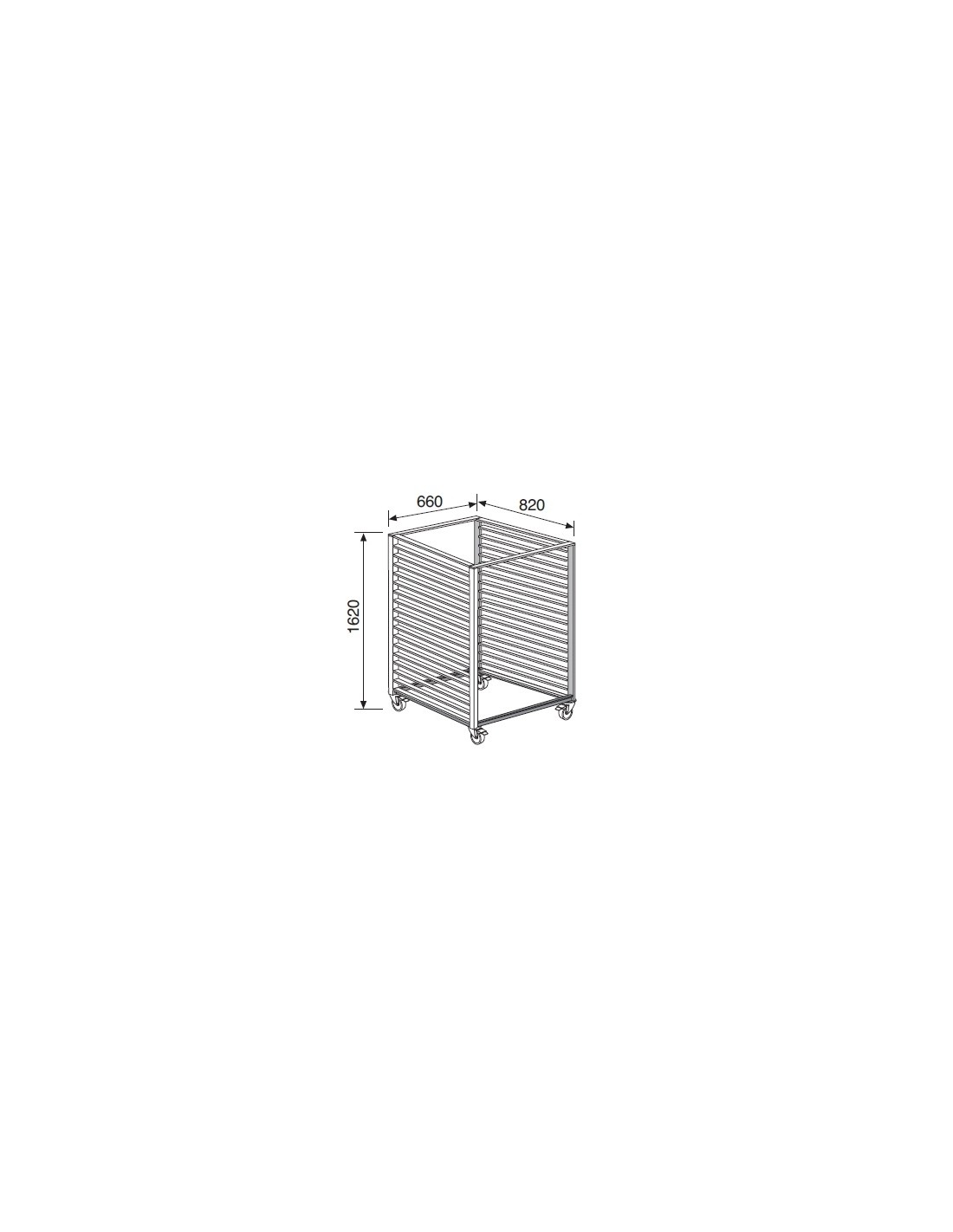 Tray trolley size 60 x 80 cm