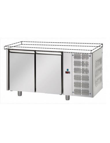 Refrigerated table - N. 2 Doors - No floor - cm 142 x 70 x 80/87 h