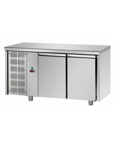 Tavolo refrigerato - N. 2 Porte - Motore a sinistra - cm 142 x 70 x 85/92 h