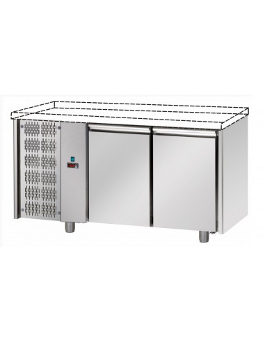 Refrigerated table - Floorless - N. 2 Doors - Motor sx - cm 142 x 70 x 80/87 h