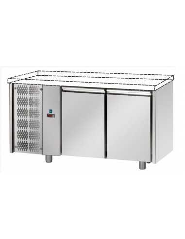 Tavolo refrigerato - Senza piano - N. 2 Porte - Motore sx - cm 142 x 70 x 80/87 h