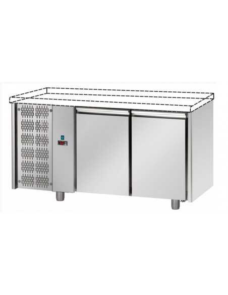 Mesa refrigerada - Sin suelo - N. 2 puertas - Motor sx - cm 142 x 70 x 80/87 h