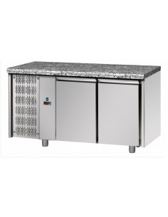 Mesa refrigerada con encimera de granito, 2 puertas y...