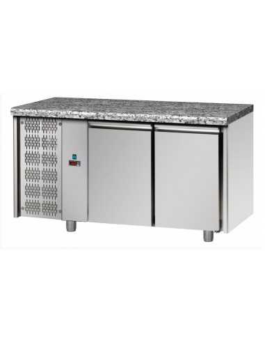 Tabla refrigerada - N. 2 puertas - Granito plano - Sx motor - cm 143 x 70 x 85/92 h