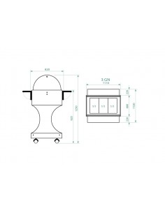 Refrigerated trolley - Multilayer wood - Cupola - cm 111... 2