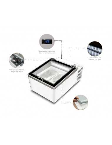 Ice cream display stand - Capacity 32 Lt - cm...