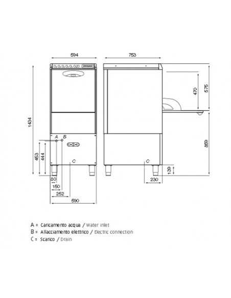 Dishwasher - Basket cm 50 x 60 - Air Break System - cm 69.5 x 76 x 146 h