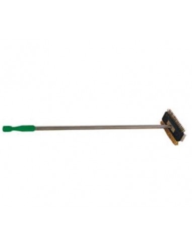 Stainless steel double brush/brass with scraper - Dimensions 110 h