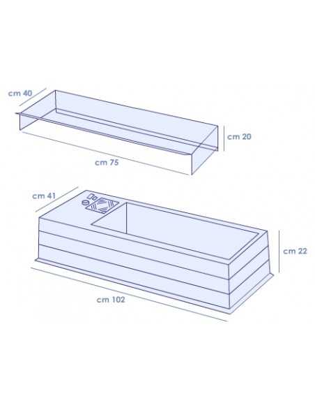 Vetrina porta ingredienti - Cm 102 x 41 x 22 h Vetrina porta ingredienti - Cm 102 x 41 x 22 h