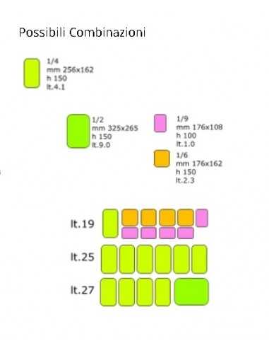 Vetrina porta ingredienti - Cm 127 x 33 x 23 h