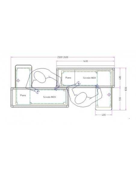 Static checkout counter - Double module - cm 260 Static checkout counter - Double module - cm 260